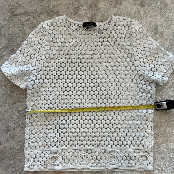 Atmosphere white short sleeve blouse. US size 2/4. Used like new - Picture 2 of 3